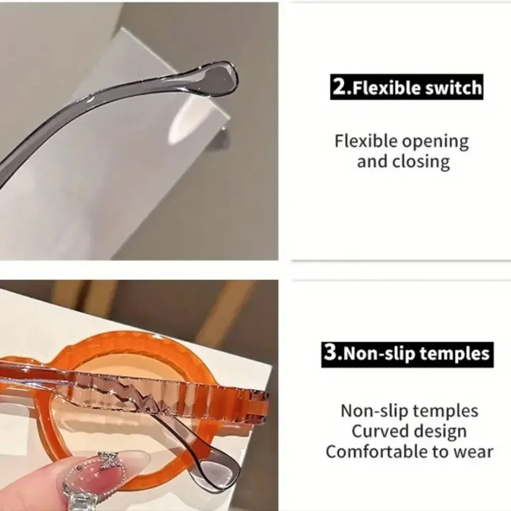 Ladies Bold Orange Round Sunglasses